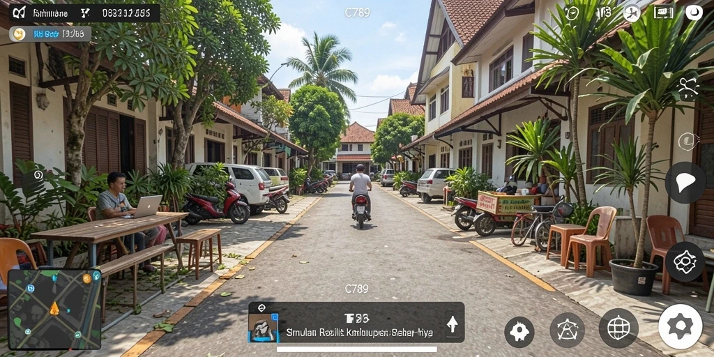 Tangkapan layar gameplay C789 menampilkan interaksi karakter yang realistis.