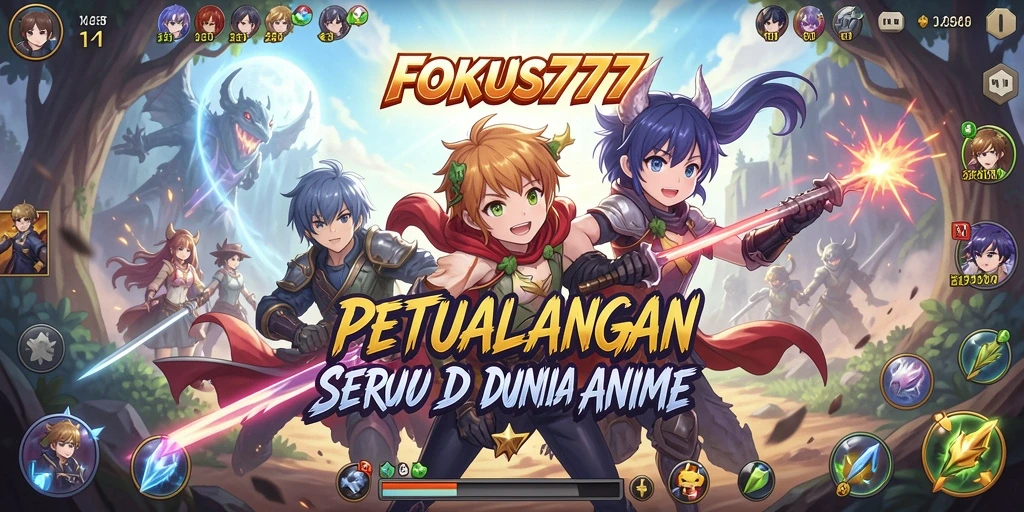 Tangkapan layar gameplay <strong>FOKUS777</strong> menunjukkan karakter anime dalam pertempuran epik.