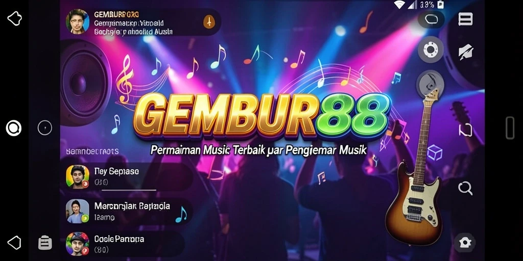 Screenshot gameplay <strong>GEMBUR88</strong> menampilkan momen seru bermain musik.
