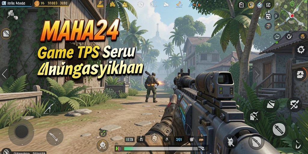 Tangkapan layar utama MAHA24 menampilkan pertarungan intens dalam permainan TPS.