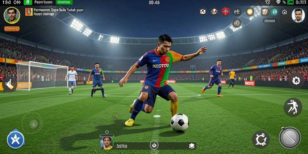 Tampilan gameplay NEOTOTO yang mendebarkan dan penuh aksi sepak bola.