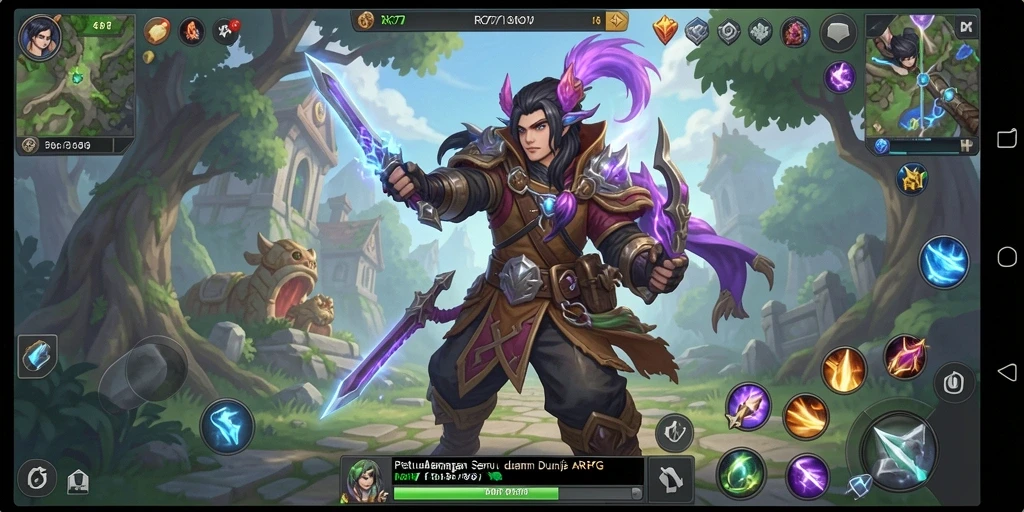 Tampilan gameplay menegangkan dalam dunia ARPG yang kaya.