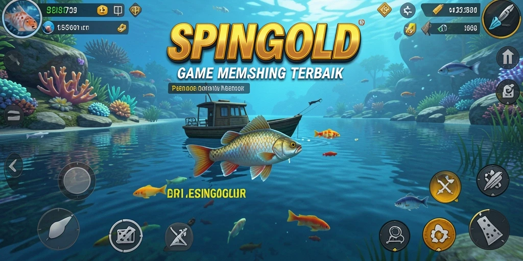 Tampilan gameplay SPINGOLD yang menarik dalam aksi memancing.