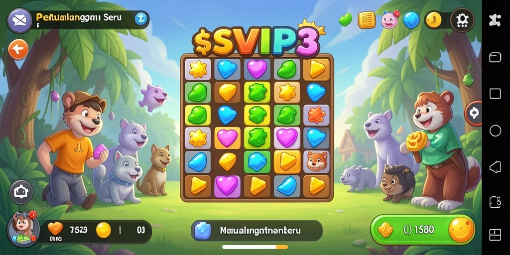 Tampilan gameplay SVIP3 yang penuh warna dan menarik.