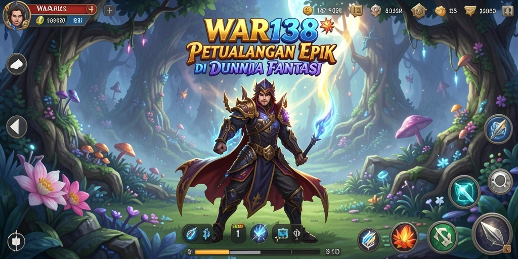 Screenshot gameplay WAR138 menampilkan pertarungan seru di dunia fantasi.