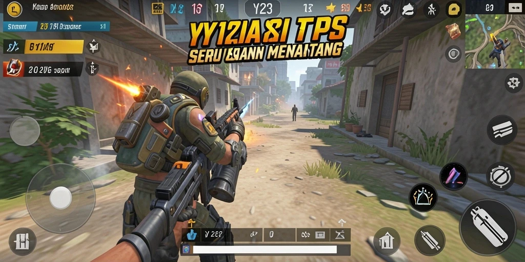 Tampilan aksi intens dalam game TPS YY123.